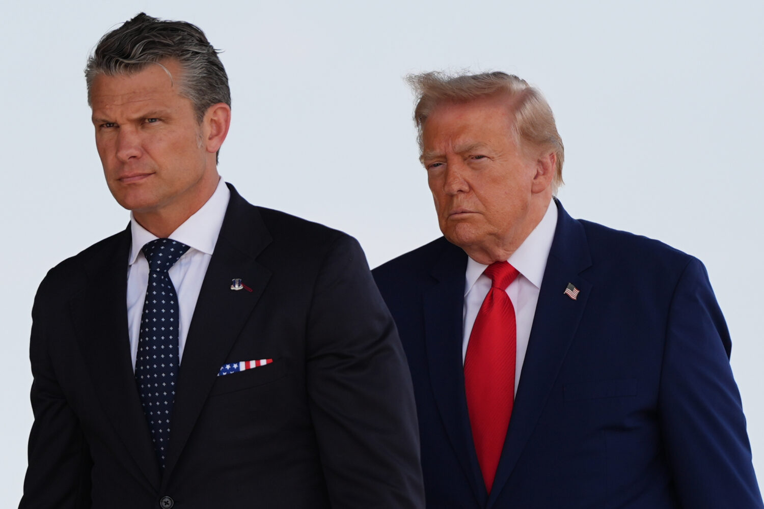 Defense Secretary Pete Hegseth and President Donald Trump attend the dignified transfer of four U.S...