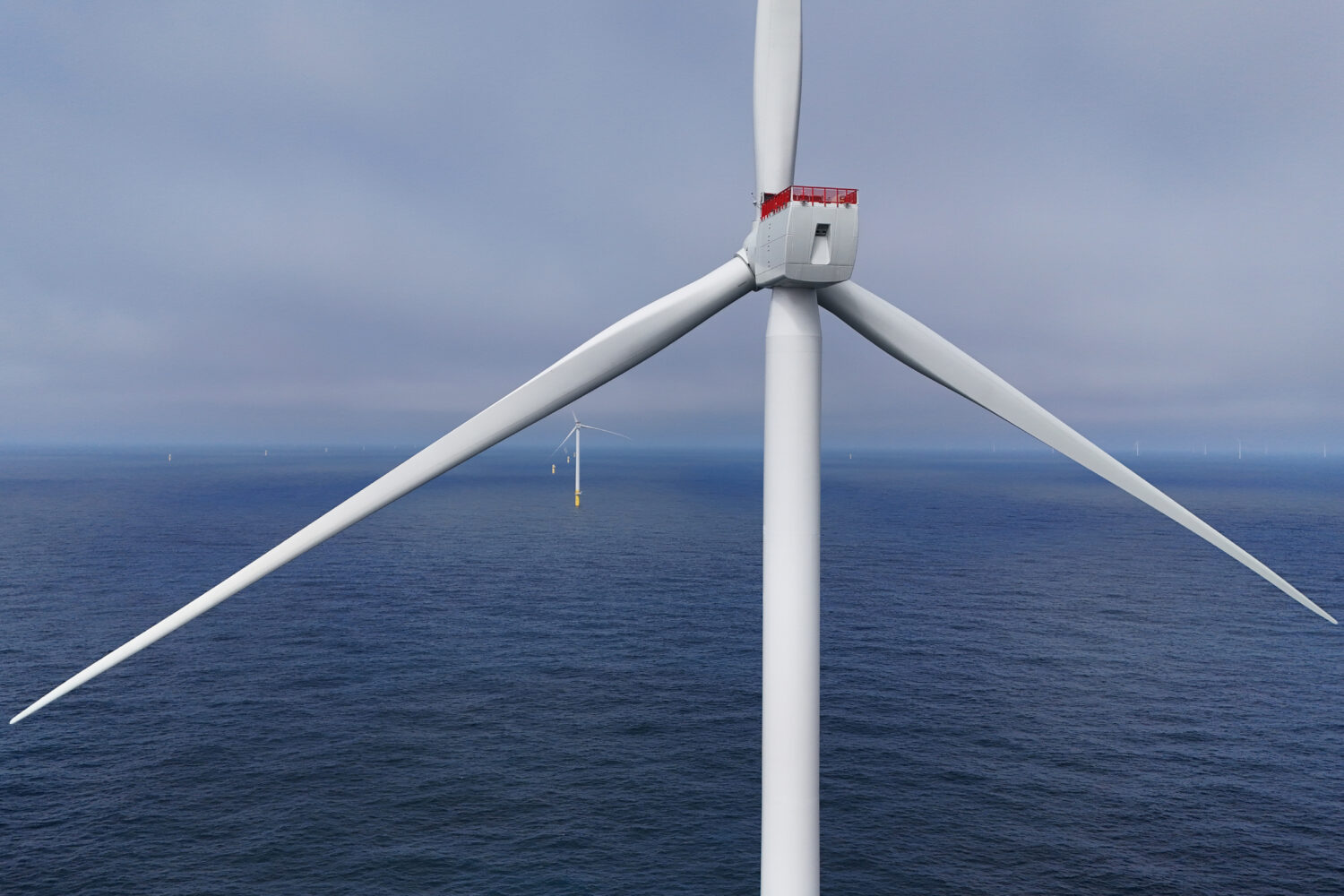 FILE - Turbines are visible at Sunrise Wind offshore wind farm that is under construction off the c...