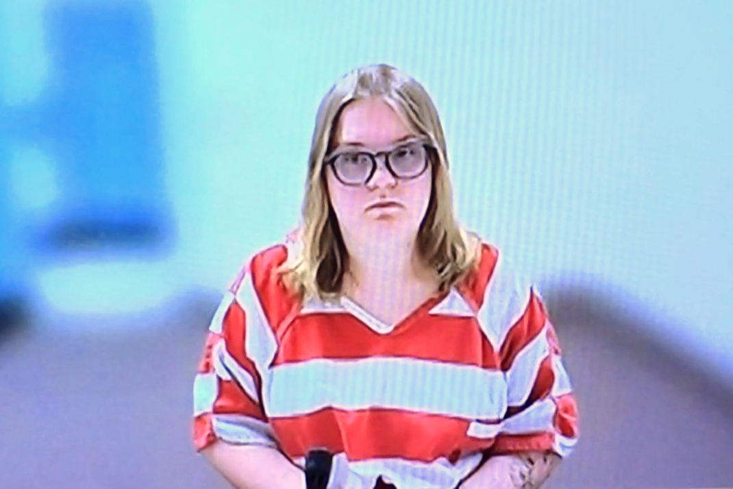 In this image taken from court video, Andrea Shaw attends a court hearing remotely via video, on Ju...