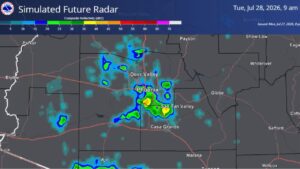 Storm activity could bring showers through the Valley Tuesday morning