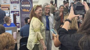 Before polls close, Katie Hobbs targets Andy Biggs on primary night