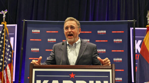 PHOENIX, ARIZONA - AUGUST 02: Former U.S. Rep. Matt Salmon speaks at an election-night gathering for Republican gubernatorial candidate Karrin Taylor Robson at the Arizona Biltmore on August 02, 2022 in Phoenix, Arizona. Taylor Robson, who is endorsed by former Vice President Mike Pence is running against Kari Lake, who is endorsed by former President Donald Trump. (Photo by Christian Petersen/Getty Images)