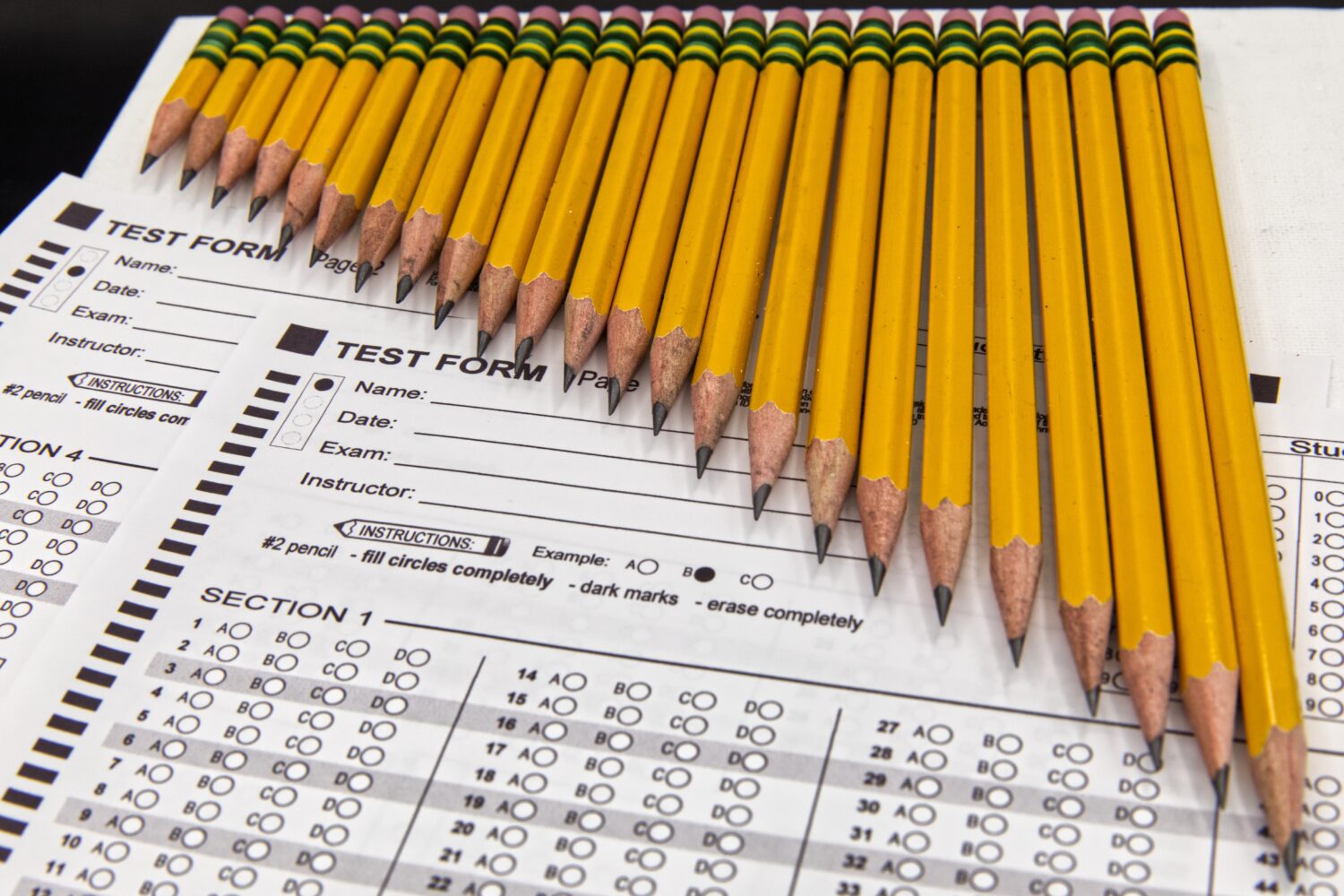 No. 2 pencils and a mock SAT test form are arranged for a photo in Phoenix, Sunday, Aug. 23, 2026.(...