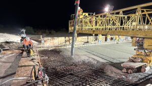 I-10 Gila River eastbound bridge deck concrete pour completed