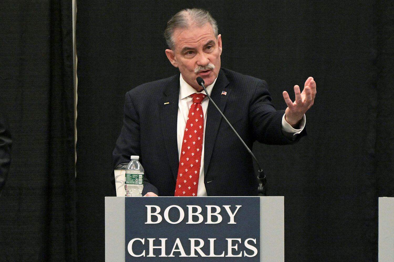 FILE - Maine Republican gubernatorial candidate Bobby Charles fields a question during a debate of ...