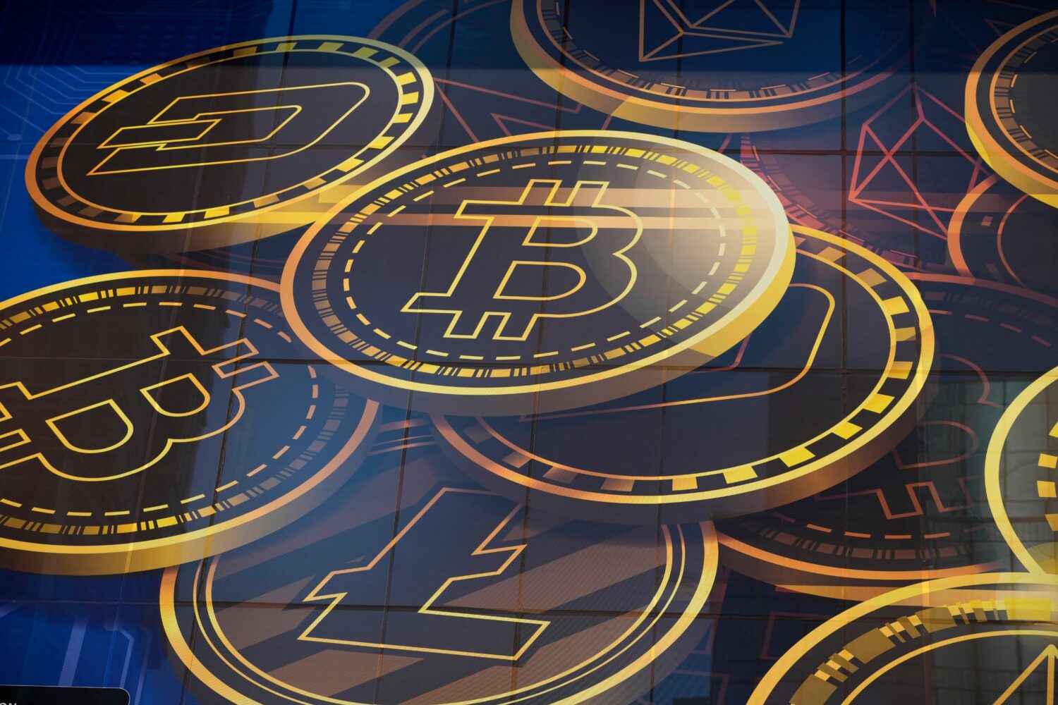 FILE - An advertisement for the cryptocurrency Bitcoin is displayed on a building in Hong Kong on N...