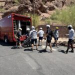 Once off the mountain, the child was moved to an awaiting ambulance. (Phoenix Fire Department)