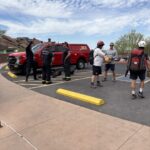 Once at the trailhead, emergency personnel performed cold water immersion therapy on the woman. (Phoenix Fire Department)