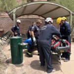 The woman told firefighters she had become severely overheated and was physically unable to continue heading down the trail on her own. (Phoenix Fire Department)