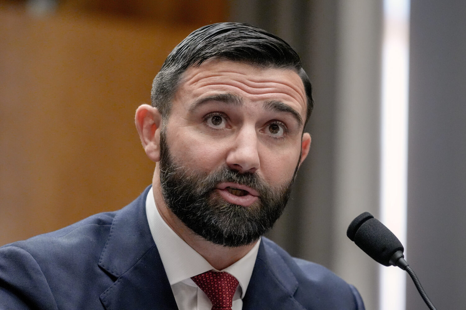 FILE - Cameron Hamilton testifies during a hearing to examine his nomination to be Administrator of...