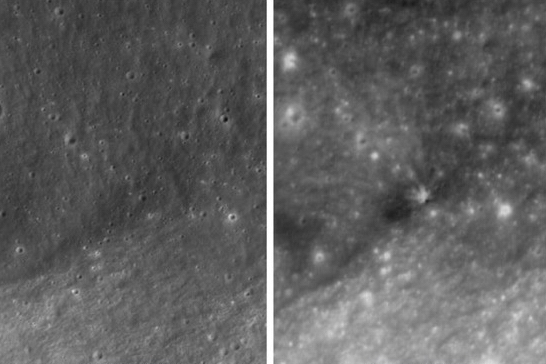 This combination of images provided by NASA and the Korea Aerospace Research Institute shows an are...