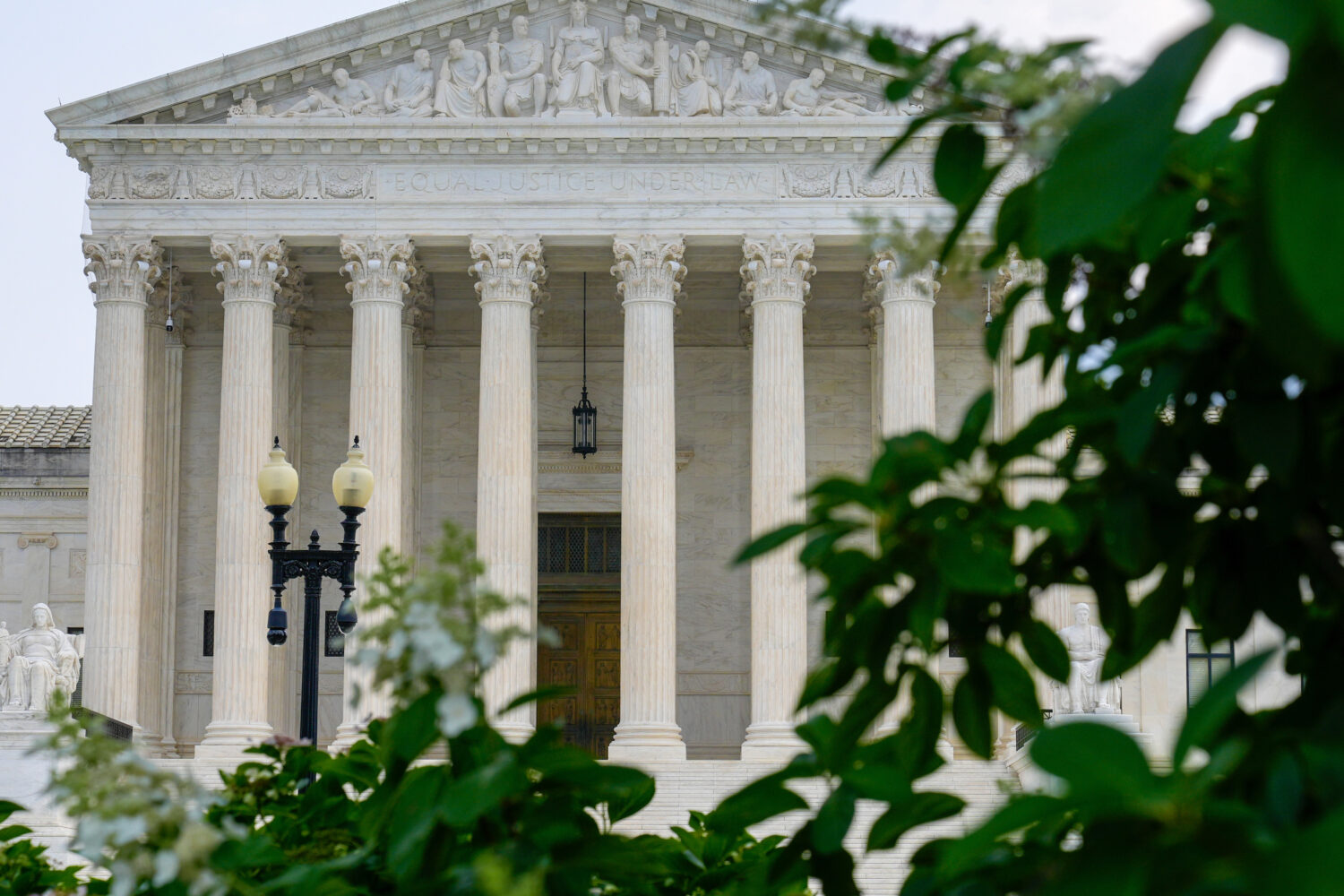 The Supreme Court is seen Monday, July 27, 2026, in Washington. (AP Photo/Mariam Zuhaib)Credit: AP ...