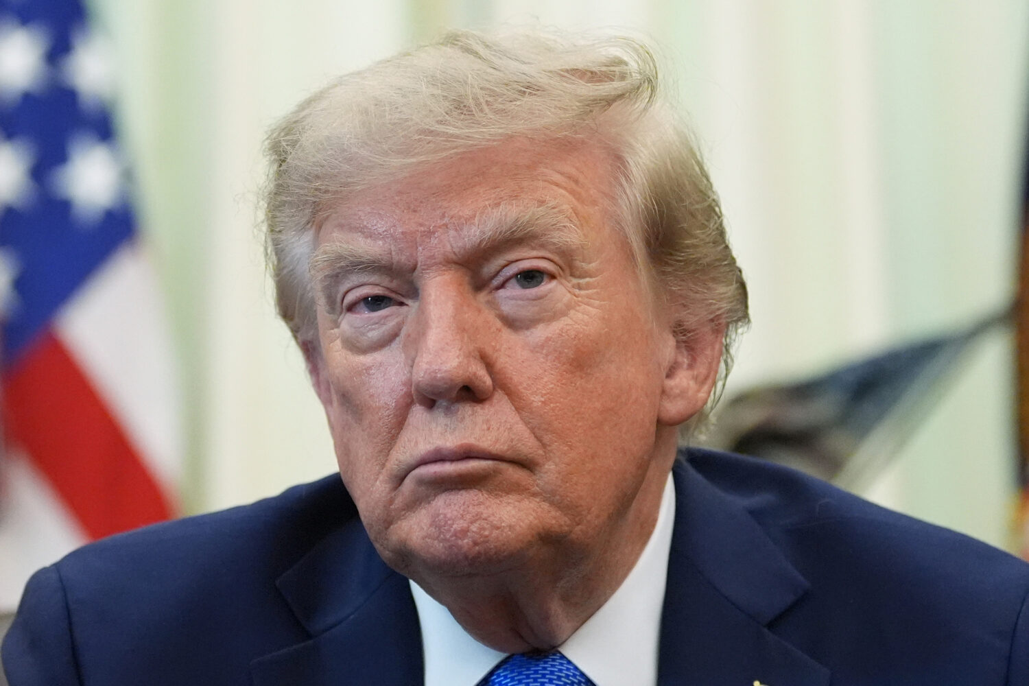 President Donald Trump speaks in the Oval Office of the White House, Thursday, Aug. 6, 2026, in Was...