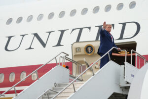 The Latest: Trump says he was taken off Air Force One last month due to threat