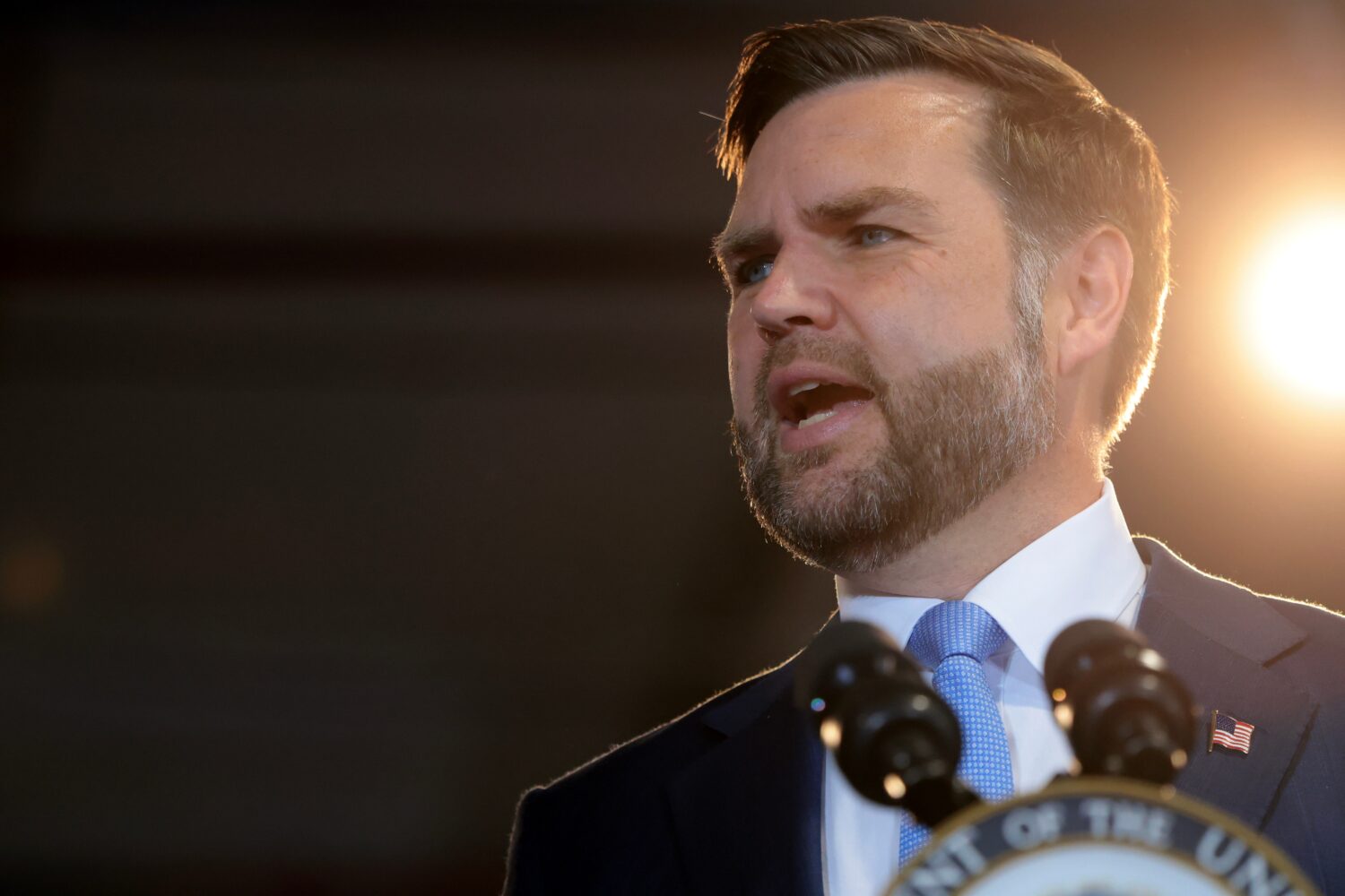 Vice President JD Vance speaks at CompoTech headquarters, Monday, August 24, 2026 in Brewer, Maine....