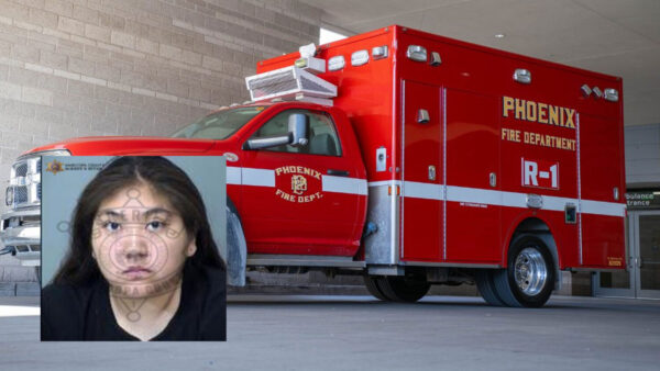 Grace Marie Vicente was arrested Thursday night for allegedly stealing an ambulance in Phoenix, driving it while impaired and crashing.