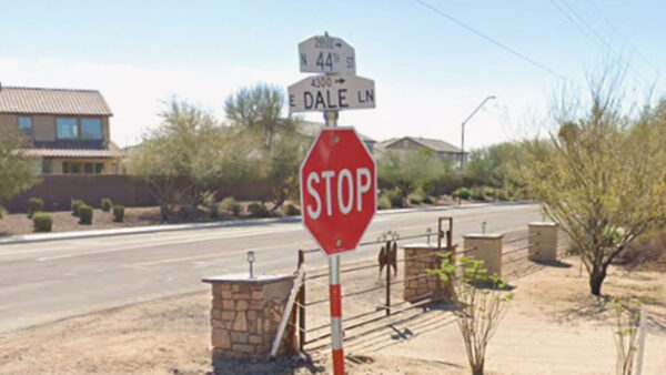 A driver was killed in a collision Friday after he drove through a stop sign at 44th Street and Dale Lane in Phoenix. (Google Maps photo)