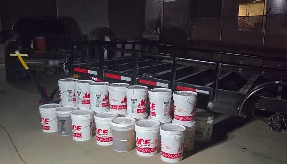 Arizona Department of Public Safety troopers seized 106 gallons of liquid meth hidden in a trailer's frame rails during an Interstate 8 traffic stop near Yuma on Aug. 11. (Photo: Arizona Department of Public Safety)