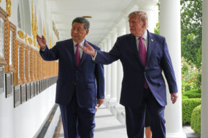 Trump relishes showing Xi his Marine One chopper and new White House helipad