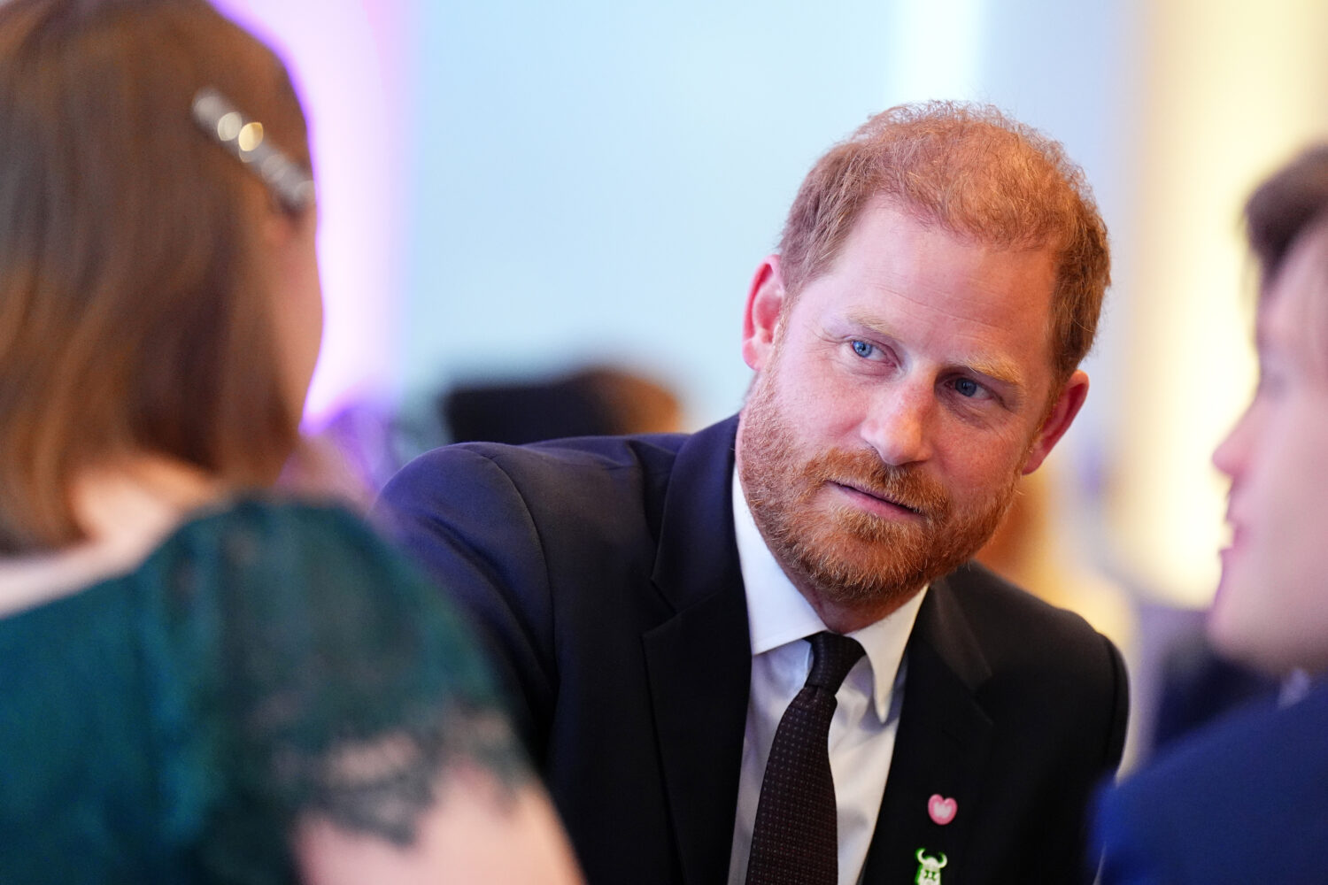Britain's Prince Harry meets the winner of the Inspirational Young Person 15-18, Rosanna Cornforth-...