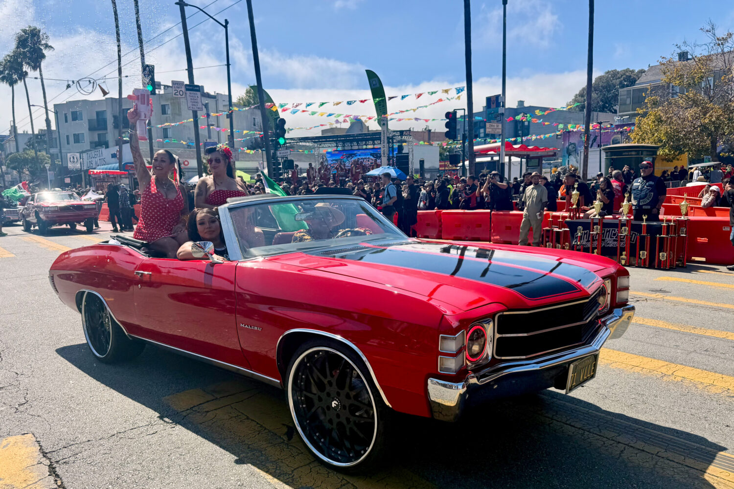 Drivers participate in the annual King of the Streets event celebrating lowriding, a Mexican Americ...