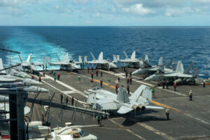 2 US Navy aviators eject while landing plane on carrier off Virginia, 4 sailors injured