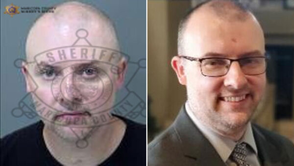 David Redkey was arrested for allegedly making threats against a judge and attorney’s office. (Photos via MCSO and Arizona Secretary of State's Office)