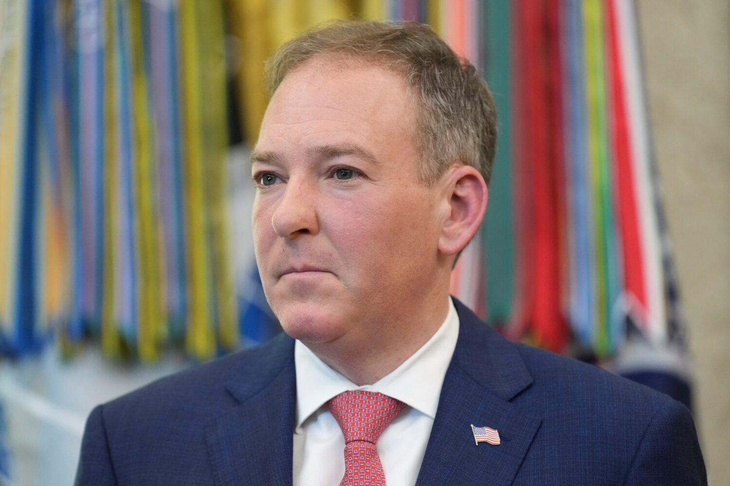 FILE - Environmental Protection Agency administrator Lee Zeldin listens as President Donald Trump s...