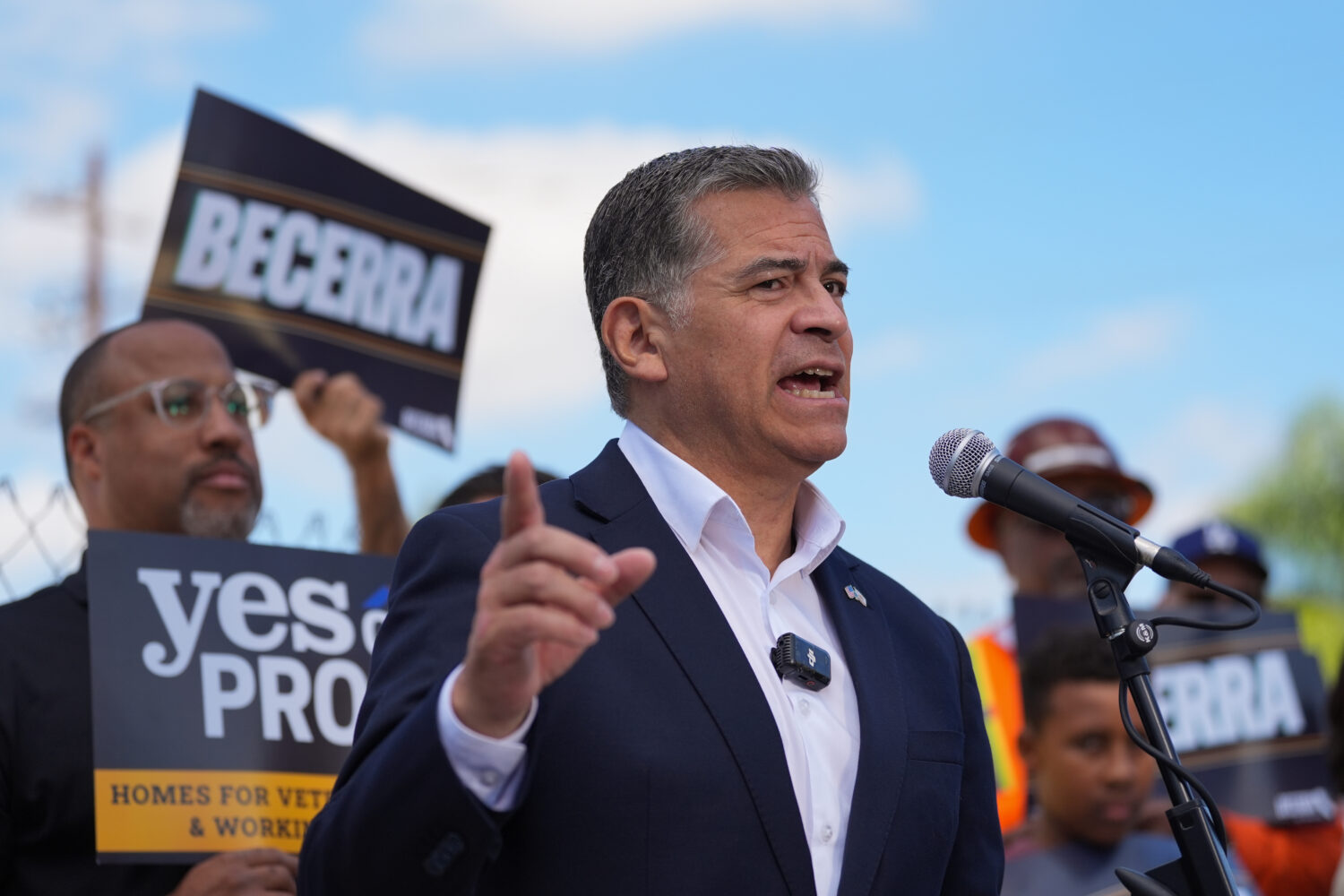California gubernatorial candidate Xavier Becerra speaks at a news conference on California's housi...