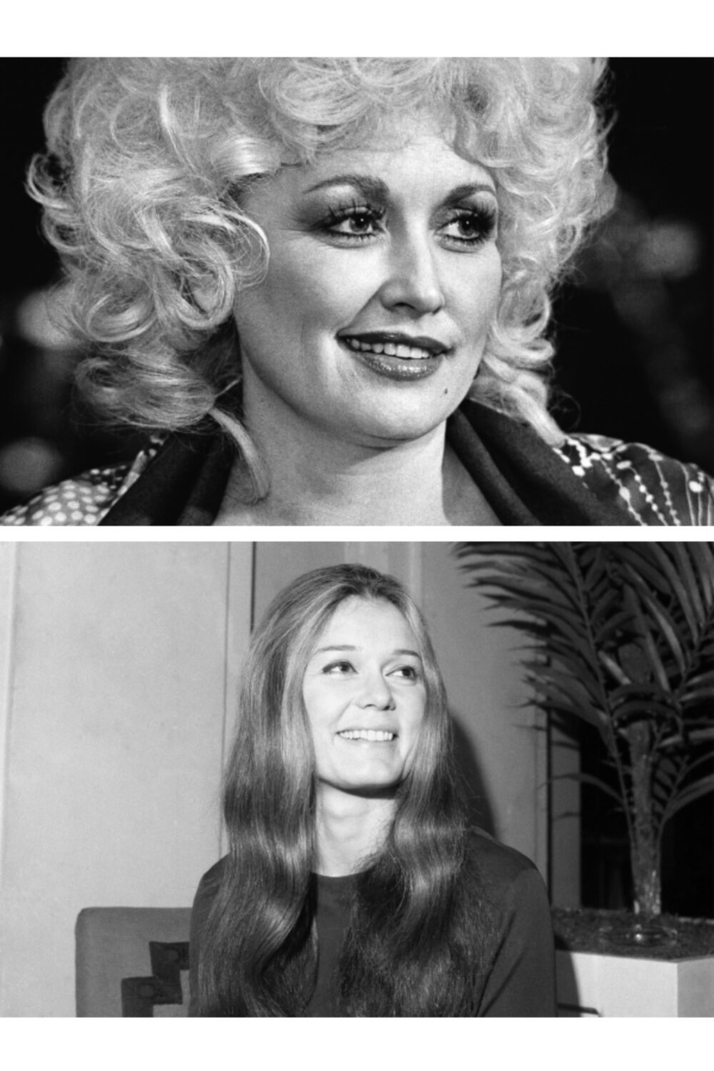 Dolly Parton, top, on Nov. 11, 1982 in Nashville and Gloria Steinem on Feb. 17, 1970 in New York. (...