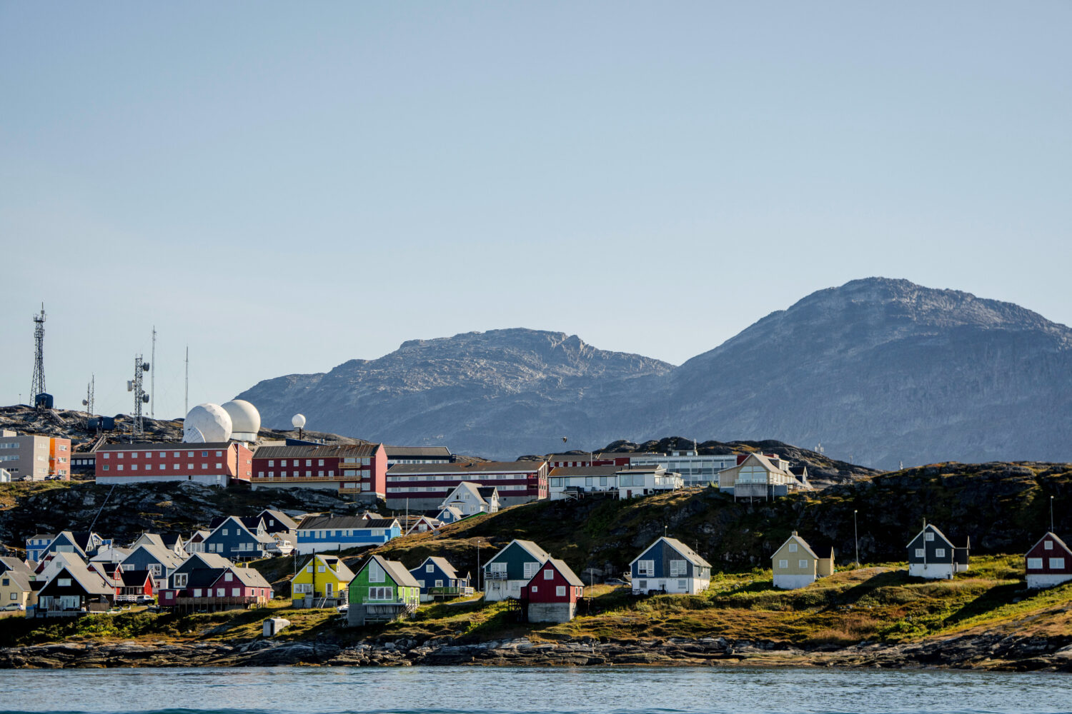 A general view of Nuuk, Greenland, Sunday, Sept. 6, 2026. (Mads Claus Rasmussen/Ritzau Scanpix via ...