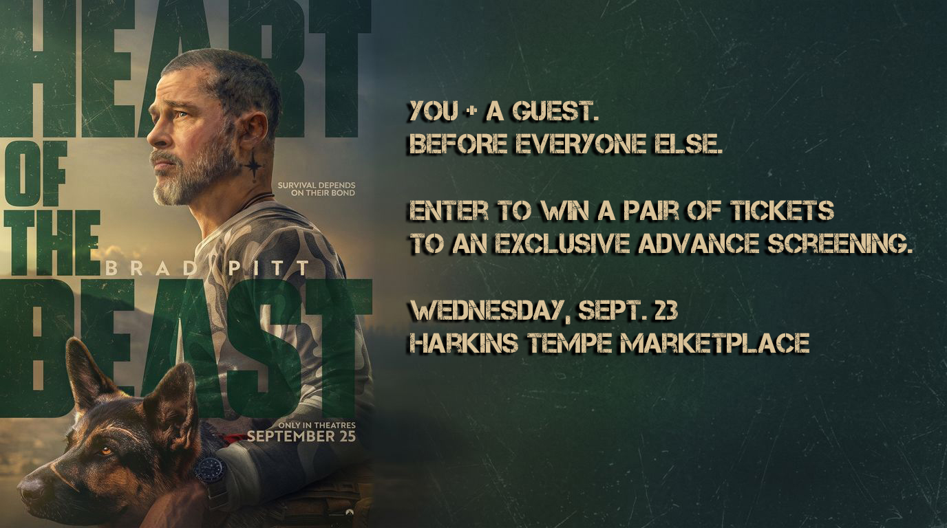 Promotional graphic for KTAR's "Heart of the Beast" advance screening giveaway. The left side featu...