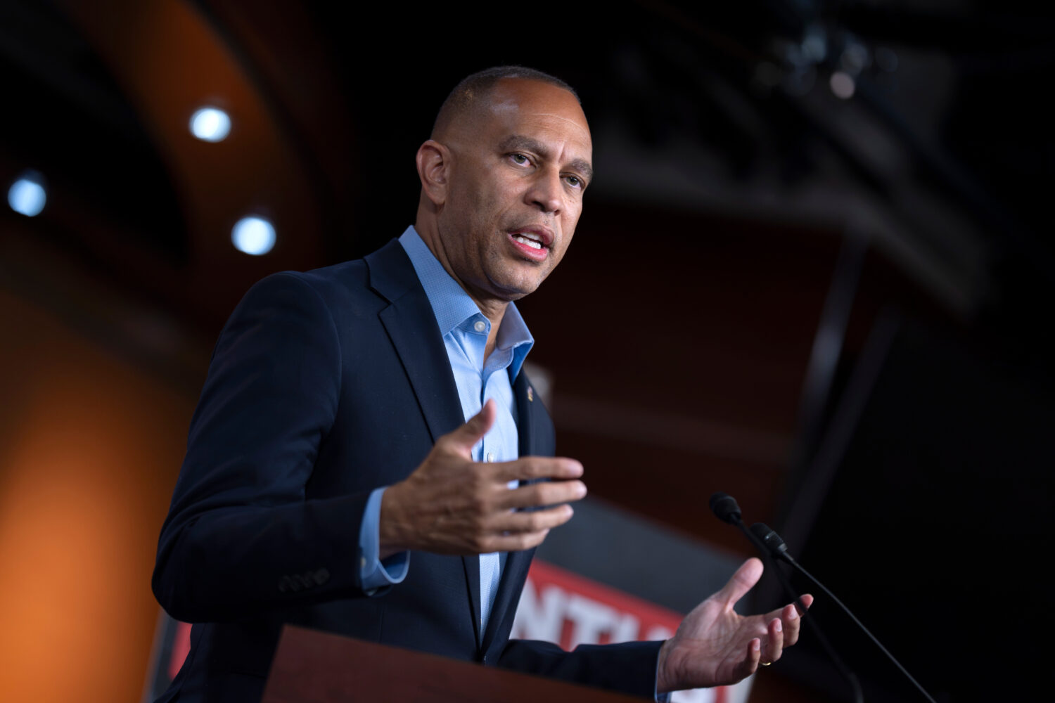 House Minority Leader Hakeem Jeffries, D-N.Y., discusses the war with Iran and the cost of living a...