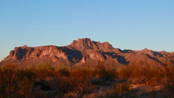 Want to see the cougar shadow? It's that time of year. The shadow will be visible on the Superstition Mountains around sunset each night. (Photo courtesy of Visit Mesa)