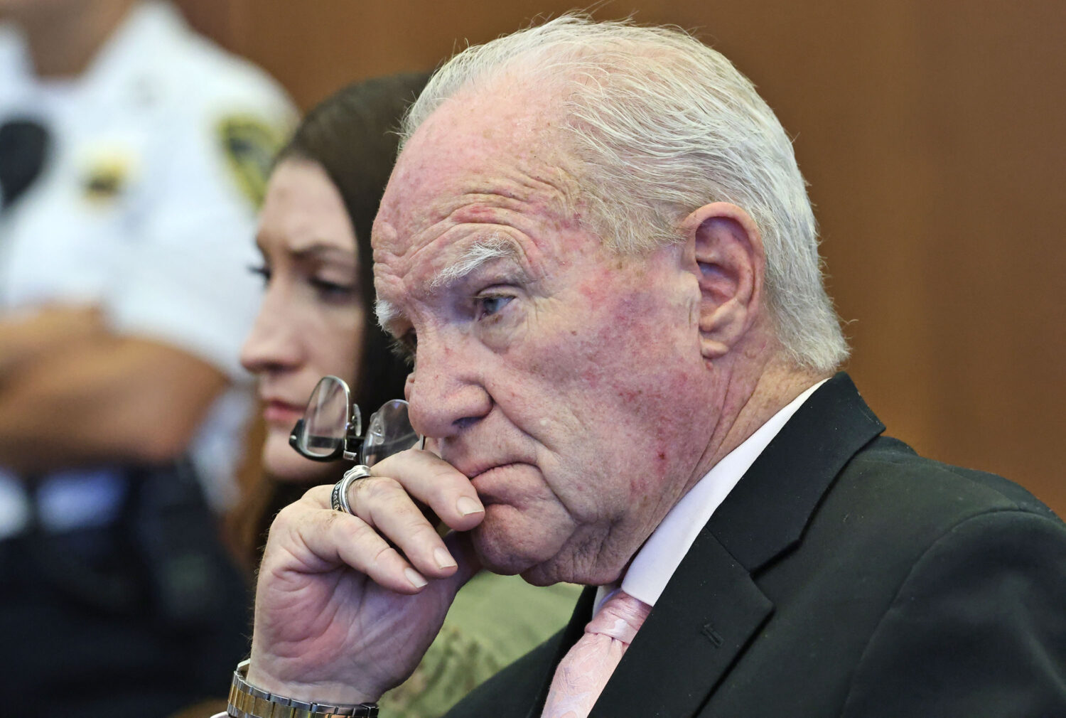 Defense attorney Kevin Reddington and defendant Lindsay Clancy listen to Judge William Sullivan spe...