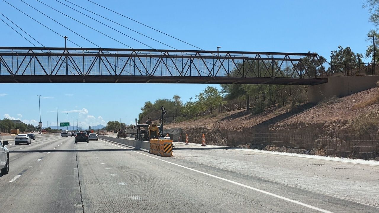 Loop 101 widening project: new fourth lane added...
