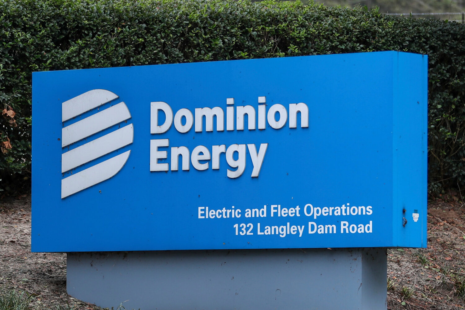 FILE - The Dominion Energy sign outside of the Electric and Fleet Operations center in the aftermat...