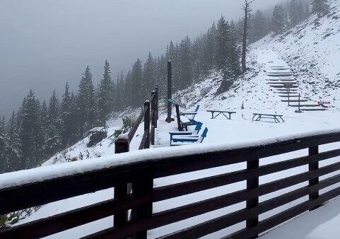 Snow blankets Arizona Snowbowl near Flagstaff in a still from the resort’s Instagram video shared Sept. 29, 2026. The resort reported 2 inches of overnight snowfall. (Arizona Snowbowl via Instagram)
