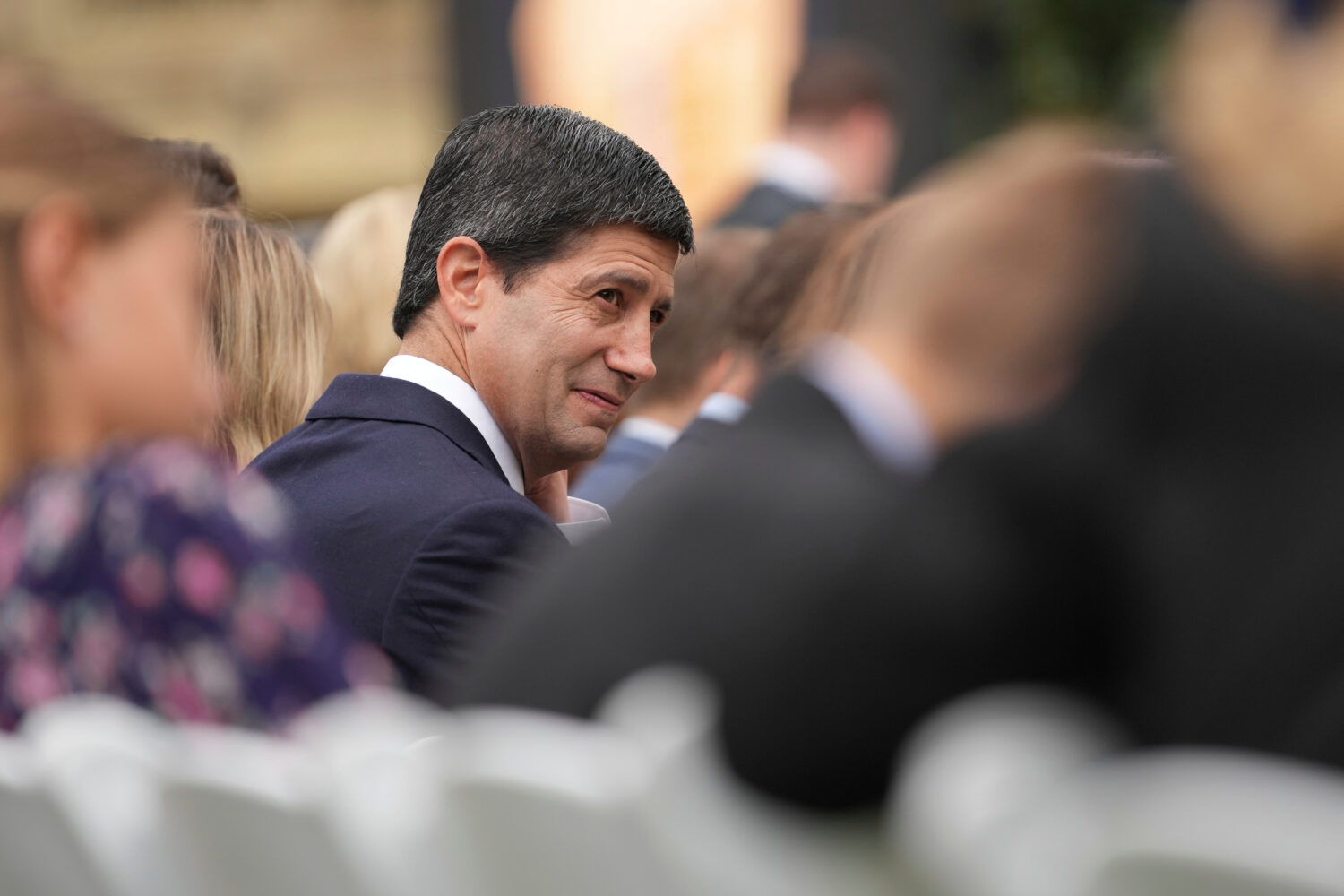 Federal Reserve Board Chairman Kevin Warsh attends an observance ceremony on the 25th anniversary o...