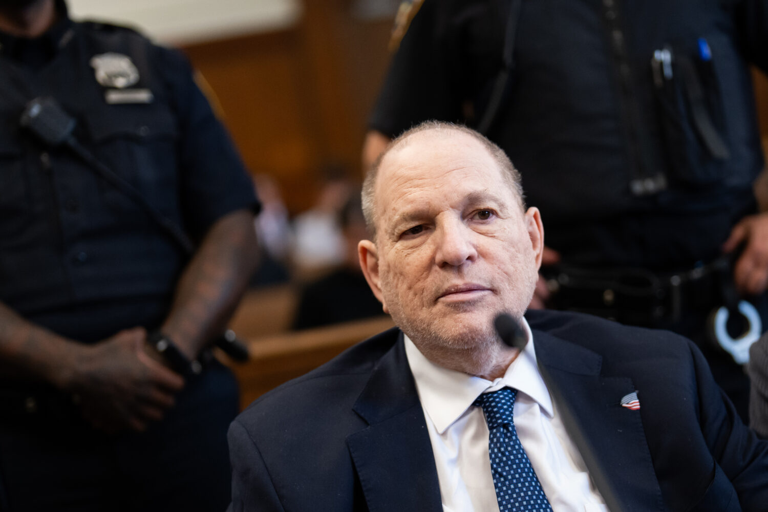FILE - Harvey Weinstein appears in Manhattan Supreme Court Thursday, June 25, 2026 in New York. (Ad...