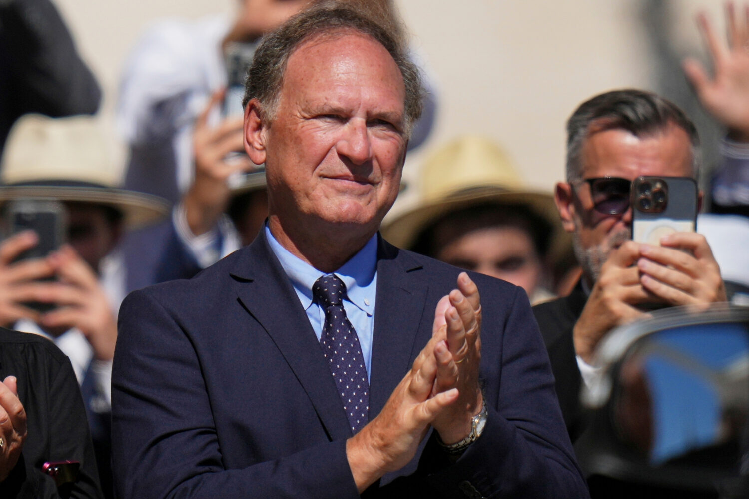 FILE - Supreme Court Justice Samuel Alito attends Pope Leo XIV's audience for operators of justice ...