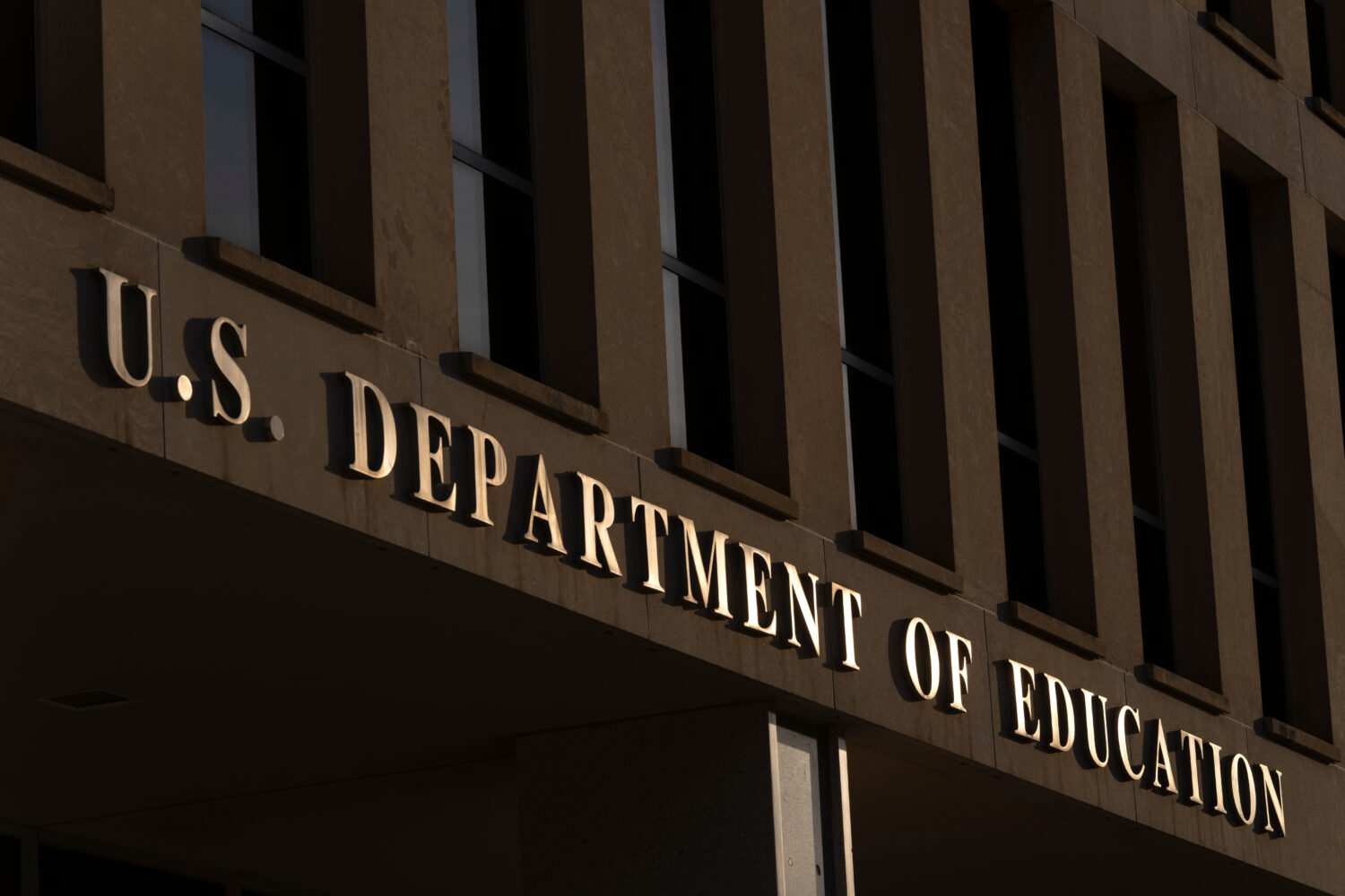 FILE - The headquarters of the U.S. Department of Education, March 12, 2025, in Washington. (AP Pho...