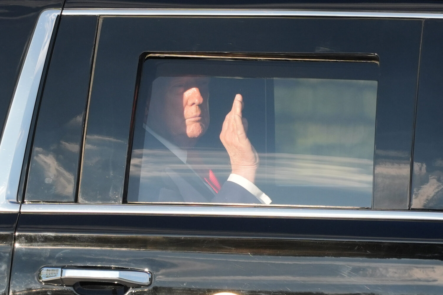 President Donald Trump arrives to board Marine One on the Ellipse near the White House, Friday, Sep...
