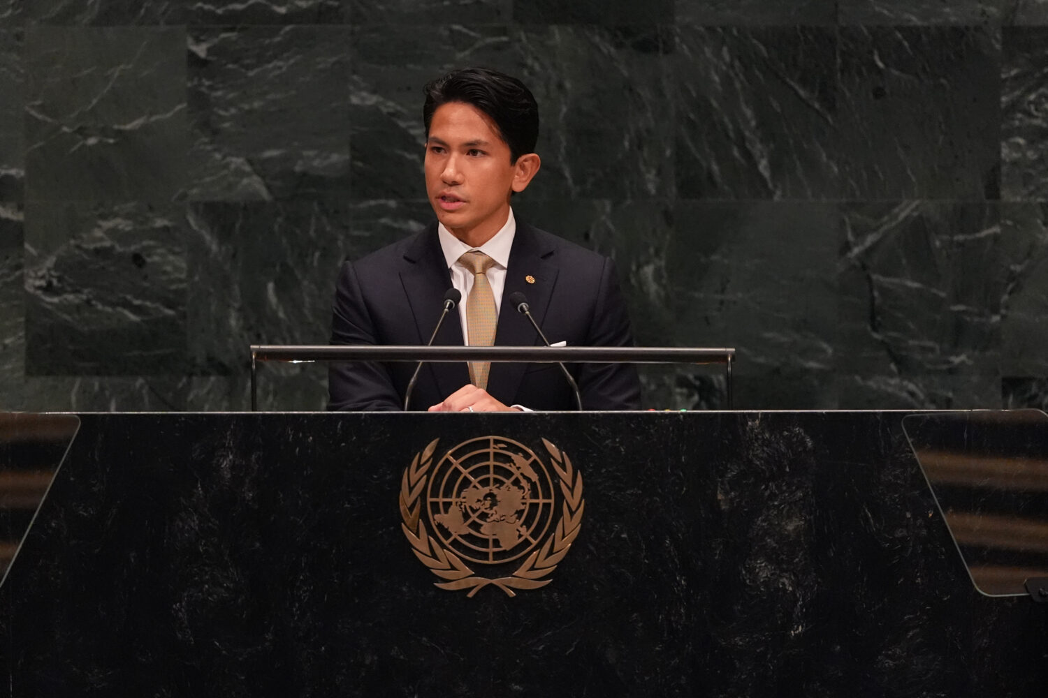 Foreign Minister Abdul Mateen of Brunei speaks during the 81st session of the United Nations Genera...
