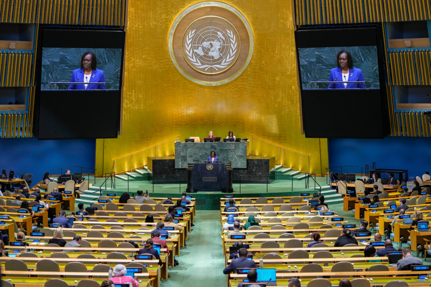 South Sudan's Permanent Representative to the United Nations Cecilia Adout Majok Adeng addresses th...