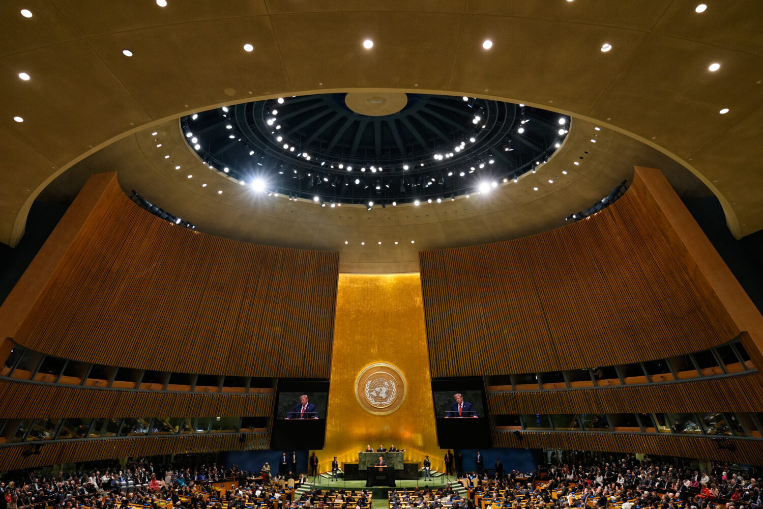 United States President Donald Trump speaks during the 81st session of the United Nations General A...
