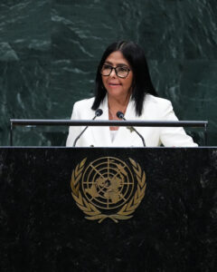 Venezuela’s acting leader, at UN for first address, praises Trump for ‘readiness’ to resume ties