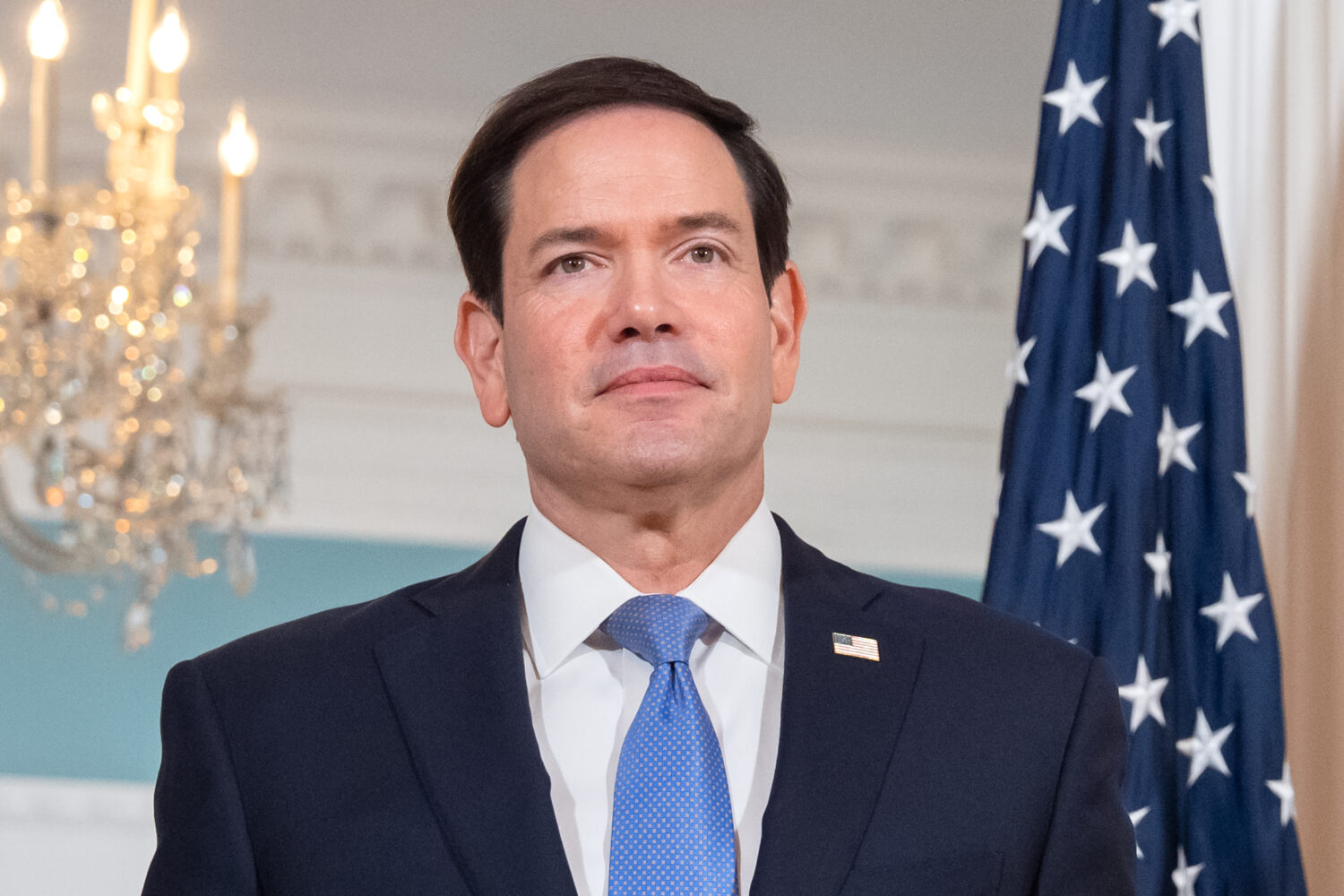 Secretary of State Marco Rubio stands with Costa Rica's Foreign Minister Manuel Tovar Rivera, not s...