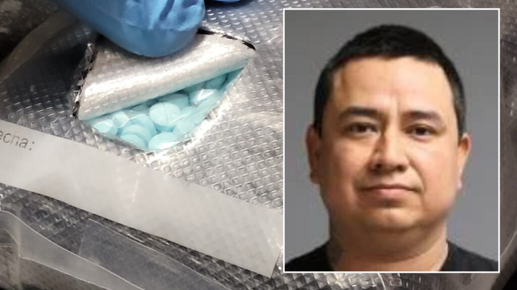 Francisco Evans-Gomez was sentenced Sept. 22 to six years in prison after an investigation that led to the seizure of about 50 pounds of methamphetamine and nearly 3,500 fentanyl pills, according to the Arizona Attorney General’s Office. (Photos via Customs and Border Patrol and Maricopa County Attorney's Office)
