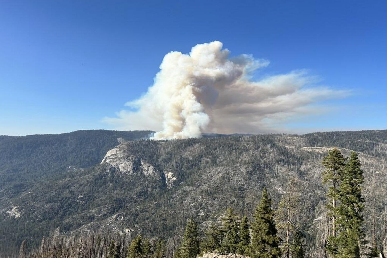 This photo provided by the National Parks Service shows the Dome Fire burning in Yosemite National ...